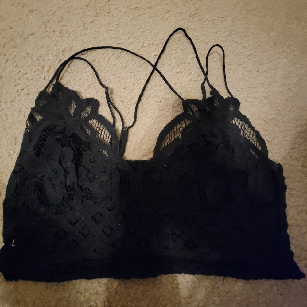 Black Strappy Lacey Bralette